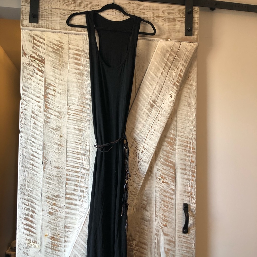 Black racer back maxi dress